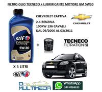 FILTRO OLIO E LUBRIFICANTE ELF 5W30 CHEVROLET CAPTIVA 2.0 CDTI 110KW 127 150 CV