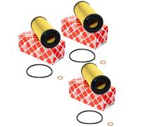 Filtro Olio Febi 26704 Set 3 Pezzo per BMW 3er E46 E90 E91 E92 5er E60 E61 X3 X5