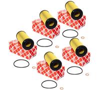 Filtro Olio Febi 26704 Set 5 Pezzo per BMW 3er E46 E90 E91 E92 5er E60 E61 X3 X5
