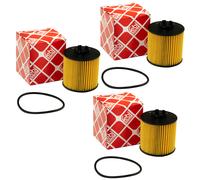 Filtro Olio Febi 37441 Set 3 Pezzo per Audi A3 Seat Leon Skoda Octavia VW Golf
