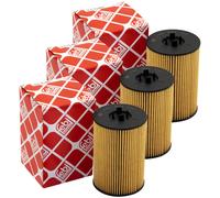Filtro Olio FEBI 47827 Set Di 3 Pezzi Per Audi Seat Leon Skoda VW Passat Golf
