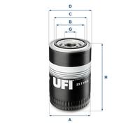 UFI Filters, Filtro Olio 23.110.02, Filtro Olio per Ricambio, Adatto a Auto, Applicabile su Diversi Modelli BobCat, Carraro, Hamm, Porsche, Mosa, Lamborghini, Ford, Claas, Atlas