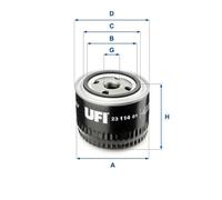 UFI Filters, Filtro Olio 23.114.01, Filtro Olio per Ricambio, Adatto a Auto, Applicabile su Diversi Modelli Alpine, Dacia, Fiat, Ford, Lancia, Lotus, Mustang, Renault e Toro
