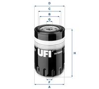 UFI Filters, Filtro Olio 23.164.03, Filtro Olio per Ricambio, Adatto a Auto, Applicabile su Diversi Modelli Audi, Dacia, Dynapac, Ford, Linde, Multicar, Seat, Skoda, Still, Volkswagen, Volvo e Winget