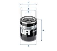 UFI filtro olio 23.479.00 avvitamento diametro 68 altezza 85 mm