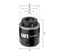 UFI Filters, Filtro Olio 23.494.00, Filtro Olio per Ricambio, Adatto a Moto, Applicabile su Diversi Modelli Audi, Seat, Skoda e Volkswagen