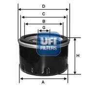 Filtro olio Filtro ad avvitamento 23.545.00 UFI per KIA HYUNDAI