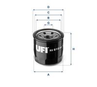 UFI Filters, Filtro Olio 23.616.00, Filtro Olio per Ricambio, Adatto a Auto, Applicabile su Diversi Modelli Mazda CX-3, CX-5, MX-5, Mazda2 e Mazda3