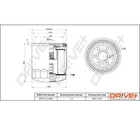 Filtro olio Filtro ad avvitamento DP1110.11.0259 Drve+ per VW MULTIVAN T5