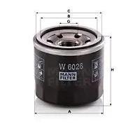 MANN-FILTER W 6026 Filtro dell'olio - per Autovetture + veicoli commeriali