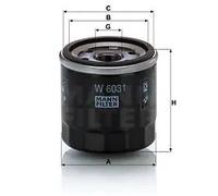 MANN-FILTER Filtro olio W 6031 per autovetture e veicoli commerciali