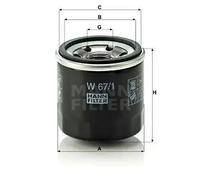 Filtro olio Filtro ad avvitamento W 67/1 MANN-FILTER per MAZDA SUBARU KIA NISSAN