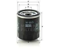 Filtro olio Filtro ad avvitamento W 68/3 MANN-FILTER per TOYOTA PEUGEOT SUZUKI