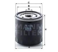 Filtro olio Filtro ad avvitamento W 7035 MANN-FILTER per CHRYSLER VW JEEP DODGE