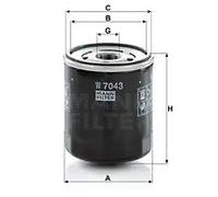 Filtro olio Filtro ad avvitamento W 7043 MANN-FILTER per FORD FORD USA