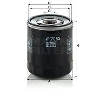 Filtro olio Filtro ad avvitamento W 7053 MANN-FILTER per PEUGEOT CITROËN FIAT