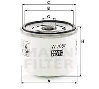MANN-FILTER W 7057 Filtro dell'olio - per Autovetture + veicoli commeriali