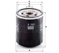 MANN-FILTER W 7061 Filtro dell'olio - per Autovetture + veicoli commeriali