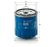 Filtro olio Filtro ad avvitamento W 712/11 MANN-FILTER per PEUGEOT TALBOT