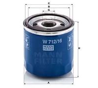 Filtro olio Filtro ad avvitamento W 712/16 MANN-FILTER per LANCIA FIAT