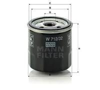 MANN-FILTER W 712/32 Filtro dell'olio - per Autovetture + veicoli commeriali