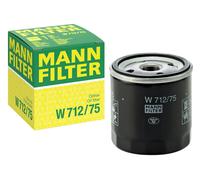 MANN-FILTER, W 712/75 Filtro olio | Per Autovetture, Massime prestazioni filtranti, Protezione motore, Guarnizione alta qualità, Qualità originale OE