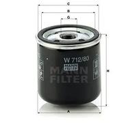 Filtro olio Filtro ad avvitamento W 712/80 MANN-FILTER per SAAB 90 99 900 I 9000