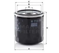 MANN-FILTER W712/98 - Filtro olio CATERPILLAR-VALPADANA