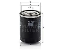 Filtro olio Filtro ad avvitamento W 713/18 MANN-FILTER per OPEL ROVER PONTIAC