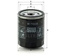 MANN-FILTER W 713/28 Filtro dell'olio - per Autovetture + veicoli commeriali