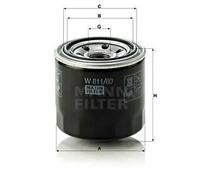 Filtro olio Filtro ad avvitamento W 811/80 MANN-FILTER per HYUNDAI MITSUBISHI