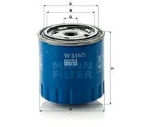 MANN-FILTER Filtro olio W 815/3 per Citroën, Lancia, Peugeot, Renault, Talbot