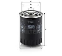 Filtro olio Filtro ad avvitamento W 820 MANN-FILTER per CITROËN KIOTI