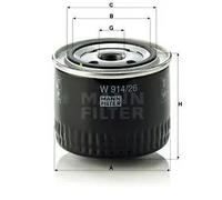 Filtro olio MANN-FILTER W 914/26
