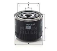 Filtro olio Filtro ad avvitamento W 914/28 MANN-FILTER per IVECO FIAT UAZ YAMAHA