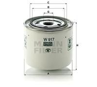 Filtro olio Filtro ad avvitamento W 917 MANN-FILTER per OPEL VOLVO DAF DODGE