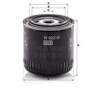 Filtro olio Filtro ad avvitamento W 920/48 MANN-FILTER per VW NISSAN