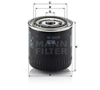 Filtro olio Filtro ad avvitamento W 920/6 MANN-FILTER per CHRYSLER JEEP PIAGGIO