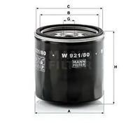 Filtro olio Filtro ad avvitamento W 921/80 MANN-FILTER per ISUZU MITSUBISHI