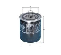 Filtro Olio Mahle OC 278 per Ford Gmc Opel Vauxhall General Motors