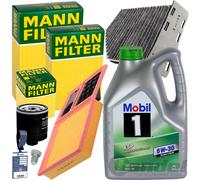 Filtro Olio Mann Set + Mobil 5W30 Adatto Per VW Golf 5 6 Caddy 3 Skoda Octavia 2