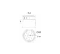 FILTRO OLIO MEIWA YAMAHA XVS1300CU CUSTOM 1300 2014 2016