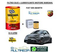 FILTRO OLIO ORIGINALE FIAT + 4 LT OLIO BARDAHL XTC C60 10W50 PER FIAT 500 ABARTH