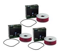 Filtro Olio Set 3 Pezzo Hiflo HF146 per Yamaha VMX-12 1200 XS 1100 XVZ 750 850
