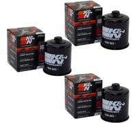 Filtro Olio K&N KN-303 Set Di 3 Pezzi Per Kawasaki KVF Polaris Sportsman Yamaha