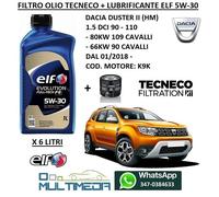 FILTRO OLIO TECNECO E ELF 5W30 DACIA DUSTER II 1.5 DCI 90 110 80KW 66KW CAVALLI
