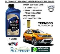 FILTRO OLIO TECNECO E ELF 5W30 DACIA DUSTER II 1.5 DCI 95 115 85KW 116 CV 70KW
