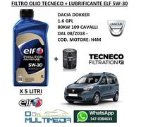 FILTRO OLIO TECNECO OLIO ORIGINALE ELF 5W30 DACIA DOKKER 1.6 GPL 80KW 109 CV