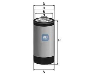 Filtro olio UFI 23.288.00 PER IVECO EuroTrakker MP 260 E 44 H Cursor