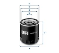 Filtro olio UFI 23.435.00 per CHRYSLER PT CRUISER 2.0 (CW4W)